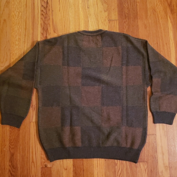 VIYELLA Men’s Sweater Rare 100% Merino Wool Multicolored Large Made In Italy - Picture 5 of 5